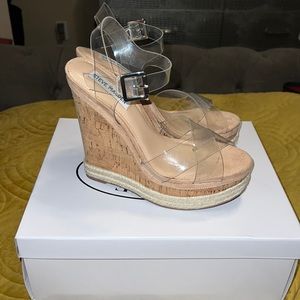 Steve Madden Clear Maven Wedge. Women 7.5 ; Never Worn.
